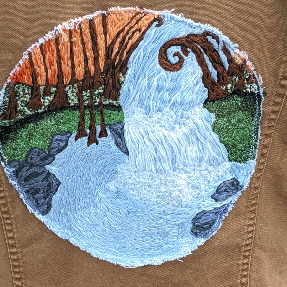 HAND EMBROIDERED WATERFALL - Picture 1 of 2